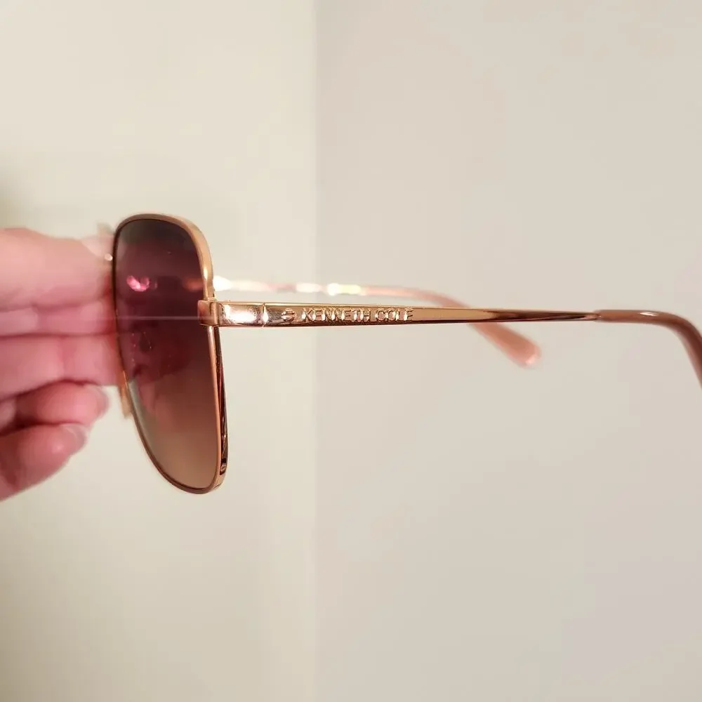 KENNETH COLE New York Sunglasses 28T, Shiny Rose Gold